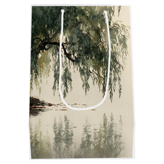 Serene Willow Tree Reflection Nature Art (11) (Baksidan)