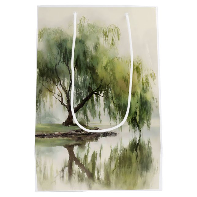 Serene Willow Tree Reflection Nature Art (12) (Baksidan)