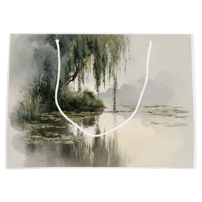 Serene Willow Tree Reflection Nature Art (2) (Framsidan)