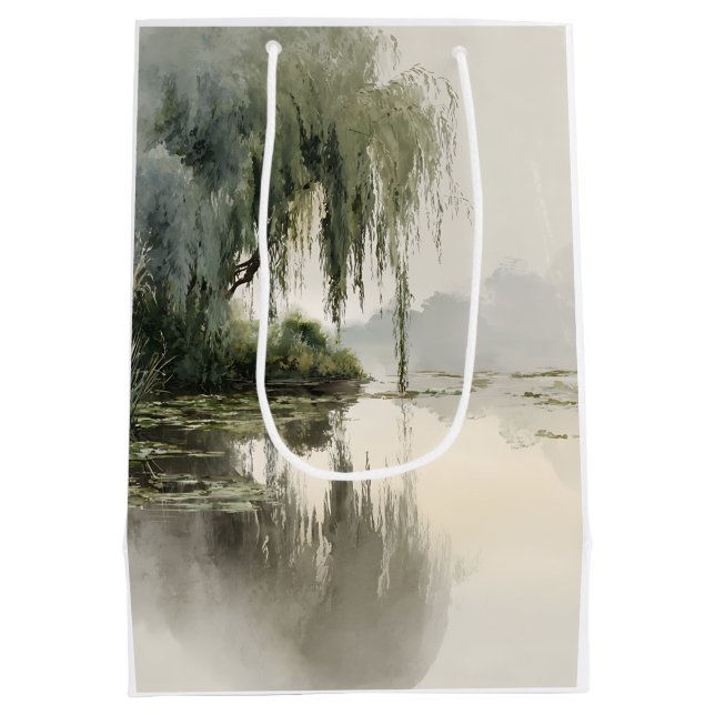 Serene Willow Tree Reflection Nature Art (2) (Baksidan)
