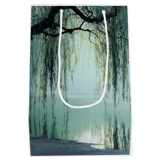 Serene Willow Tree Reflection Nature Art (4) (Baksidan)