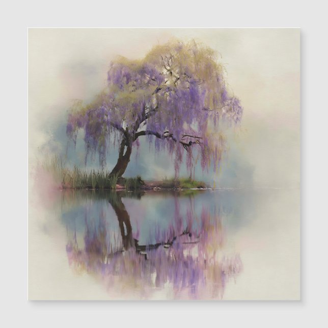 Serene Willow Tree Reflection Nature Art (6) (Framsida)