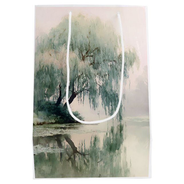 Serene Willow Tree Reflection Nature Art (7) (Baksidan)