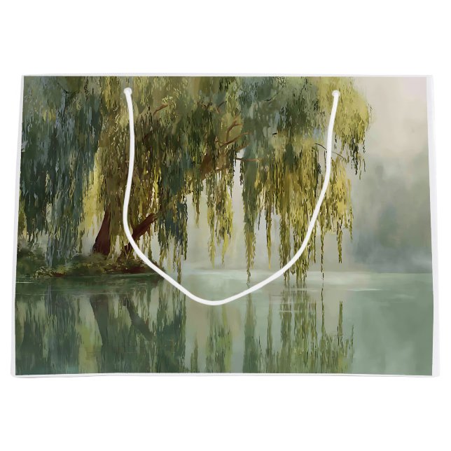 Serene Willow Tree Reflection Nature Art (8) (Framsidan)