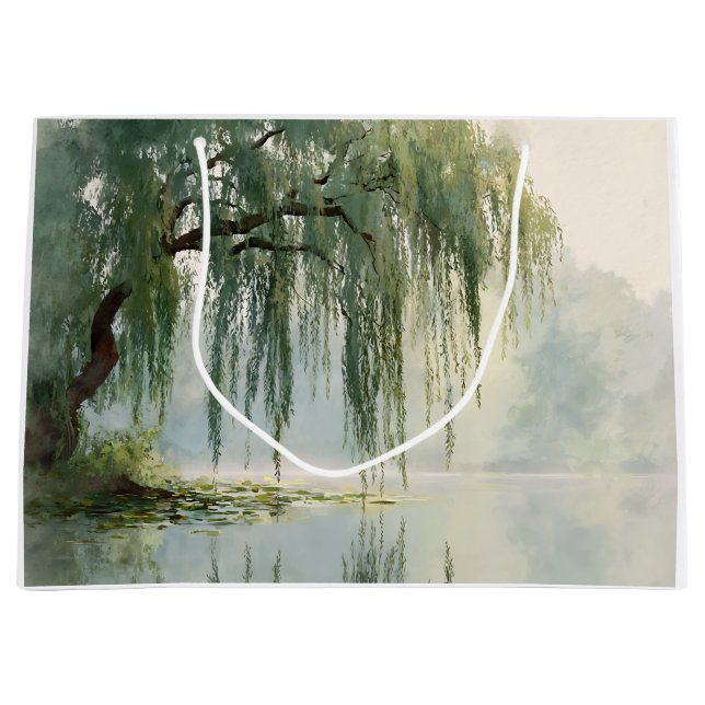 Serene Willow Tree Reflection Nature Art (9) (Framsidan)