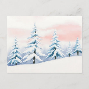 Serene Winter Ligcape med Pastel Himmel Vykort