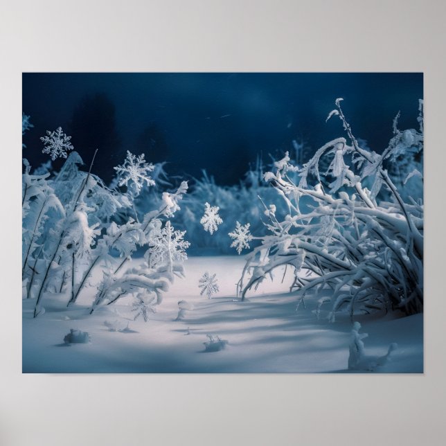 Serene Winter Natt Poster (Framsidan)