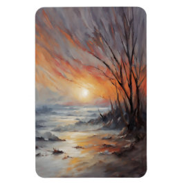 Serene Winter Sunset - Nature Ligcape Art Magnet