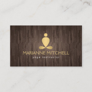 Serene Yoga, Meditation, Zen Wood look Visitkort