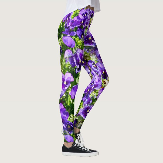 Serenéhavet: Den vackra Lilan Pansy Fält Leggings (Höger)