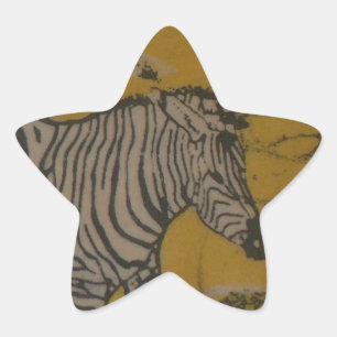 Serengeti-andan: Zebra-bete i Mara Stjärnformat Klistermärke