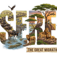Serengeti ekosystem natur överlevnad typografi