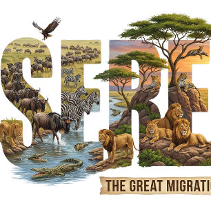 Serengeti ekosystem natur överlevnad typografi magisk mugg
