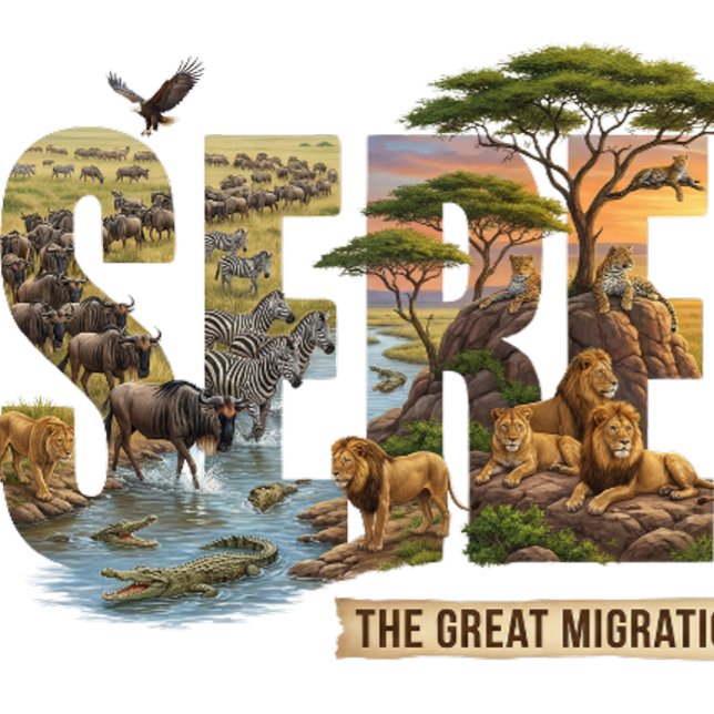 Serengeti ekosystem natur överlevnad typografi magisk mugg (Serengiti National Park)