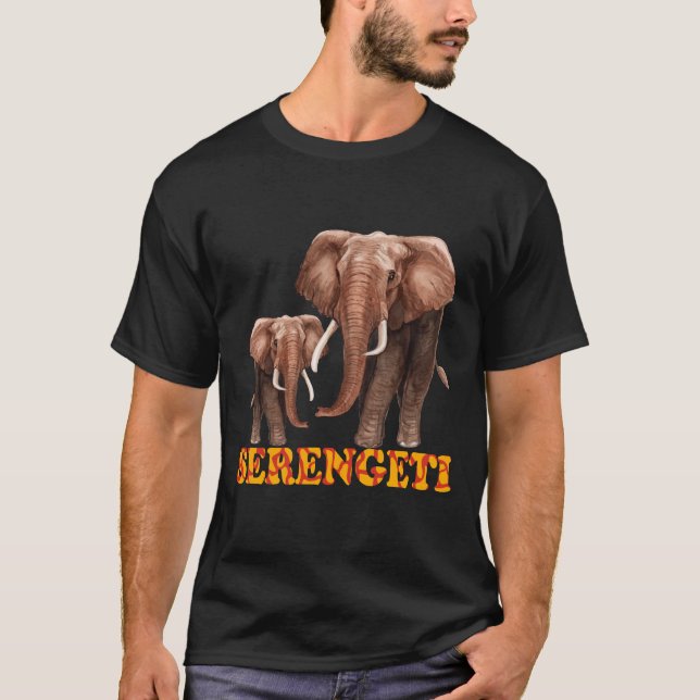 Serengeti Elephant T Shirt (Framsida)