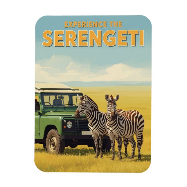 Serengeti National Park Tanzania Zebras Magnet (Vertikal)
