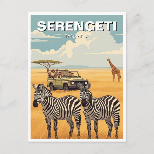 Serengeti National Park Tanzania-Zebröder Vykort (Framsida)