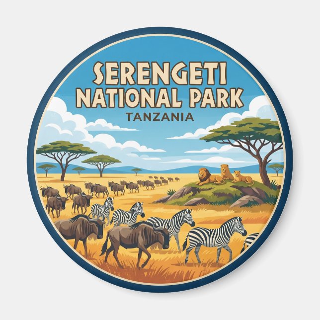 Serengeti nationalpark Tanzania Magnet (Framsidan)