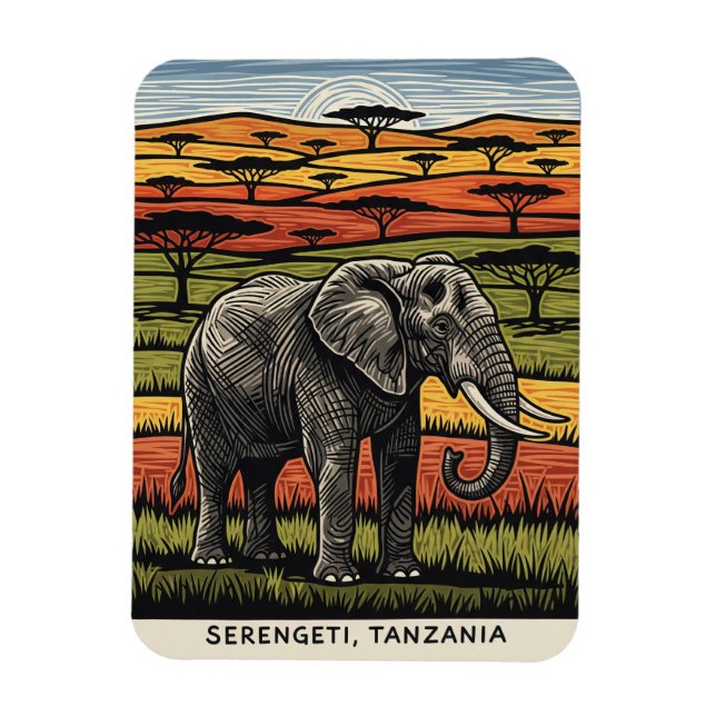 Serengeti nationalpark Tanzania Magnet (Vertikal)