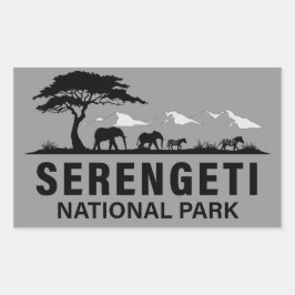 Serengeti nationalpark Tanzania Rektangulärt Klistermärke