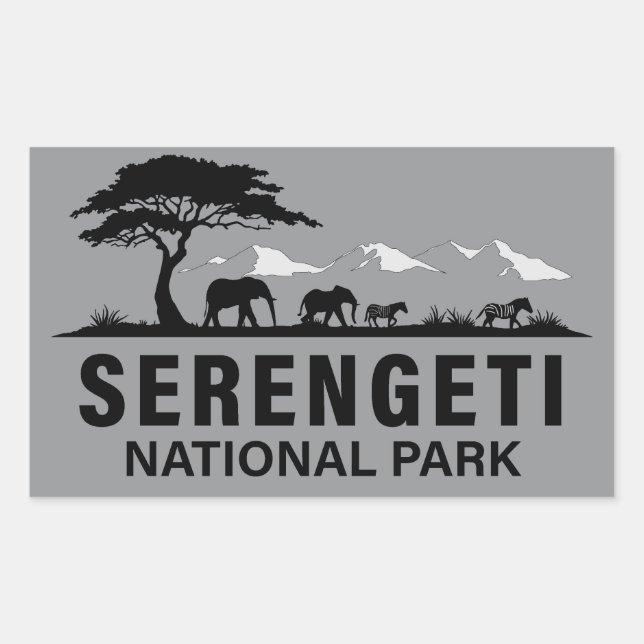 Serengeti nationalpark Tanzania Rektangulärt Klistermärke (Framsida)