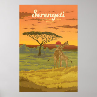 Serengeti nationalpark Tanzania Resa Affisch