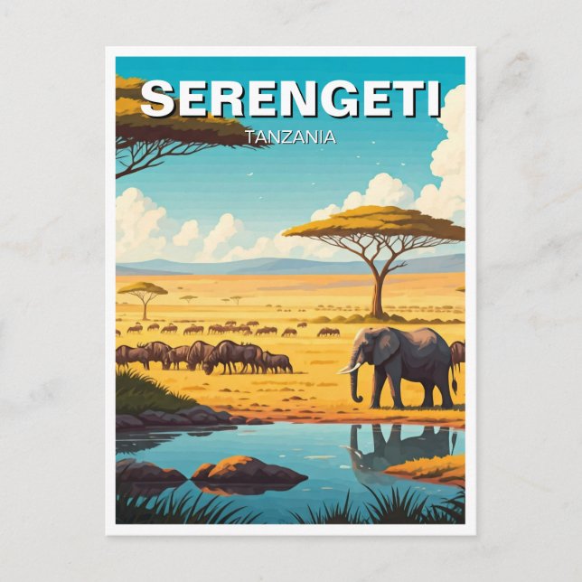 Serengeti nationalpark Tanzania Vykort (Framsida)