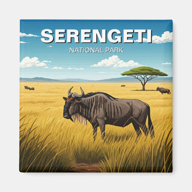 Serengeti nationalpark Tanzania-vykort Magnet (Framsidan)
