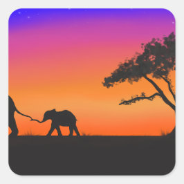 Serengeti Nätter Fyrkantigt Klistermärke