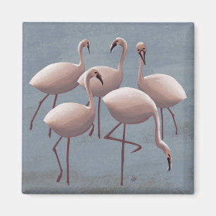 Serengeti Rosa Flamingos Safari Wildlife Fridge Magnet