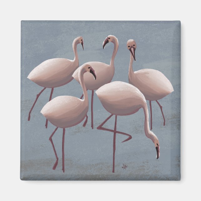 Serengeti Rosa Flamingos | Safari Wildlife Fridge Magnet (Framsidan)