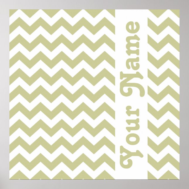 Serengeti Safari Chevron with custom text Poster (Framsidan)