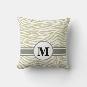 Serengeti Safari Zebra med monogram Kudde