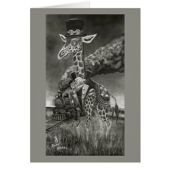 "Serengeti Steampunk" Giraffe Card OBS Kort (Framsidan)
