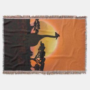 Serengeti Sunset Giraffe Mysiga Safari Wildlife Filt