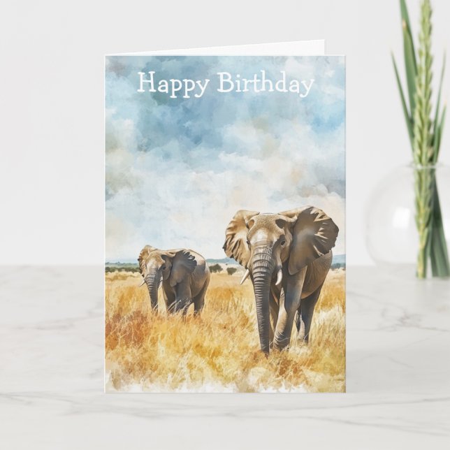 Serengetti Elephants Kort (Framsida)