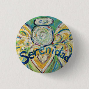 Serenidad Angel Art Button Lapel Pin Pendant Knapp