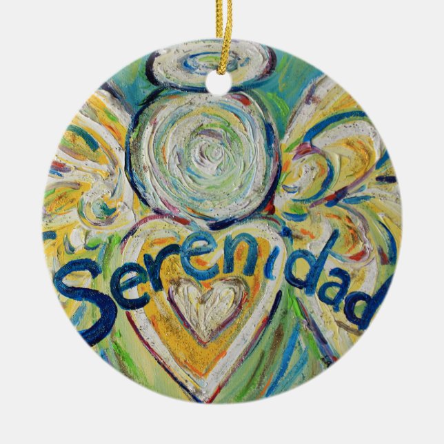 Serenidad Angel Ord Art Gift Helgdag Ornament (Framsidan)