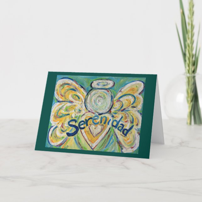Serenidad Ord Angel-inspirationskort för hälsning Helgkort (Framsida)