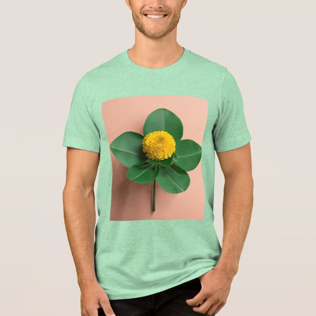 Serenitet för 3D-Blommigt - Bella+Canvas Tri-Blend T Shirt (Framsida)