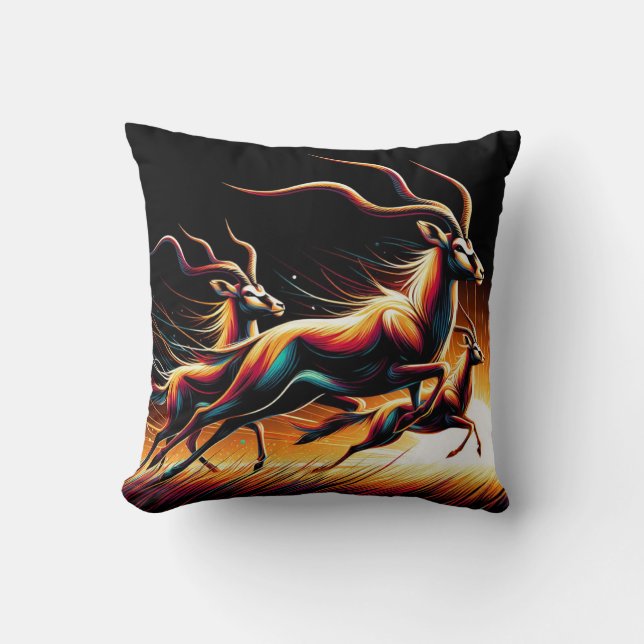 Serenitet i Rörelse, Antelope-Inspired Kudde (Framsida)