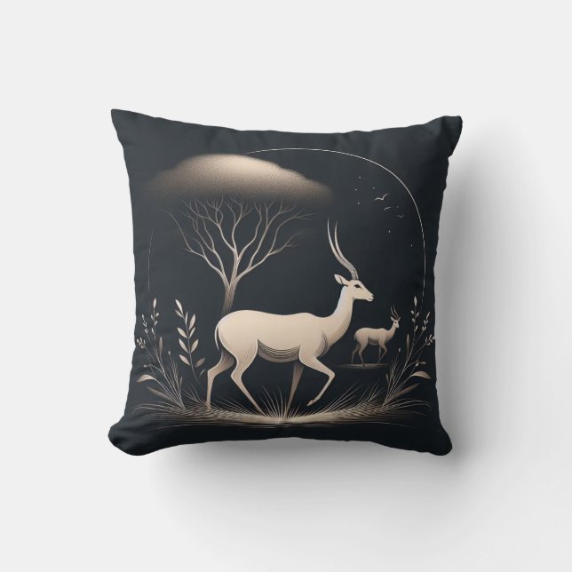 Serenitet i Rörelse, Antelope-Inspired Kudde (Framsida)