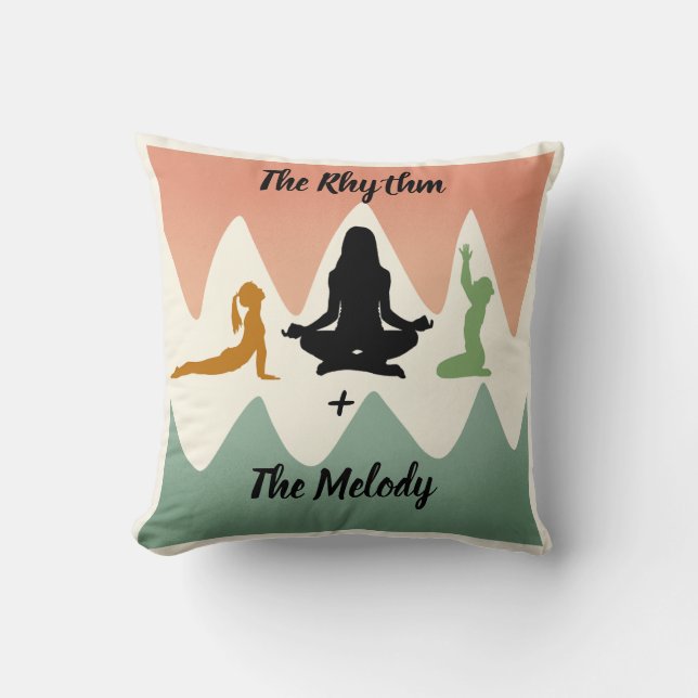 Serenitet i Rörelse Yoga Pose Square Pillow Kudde (Framsida)