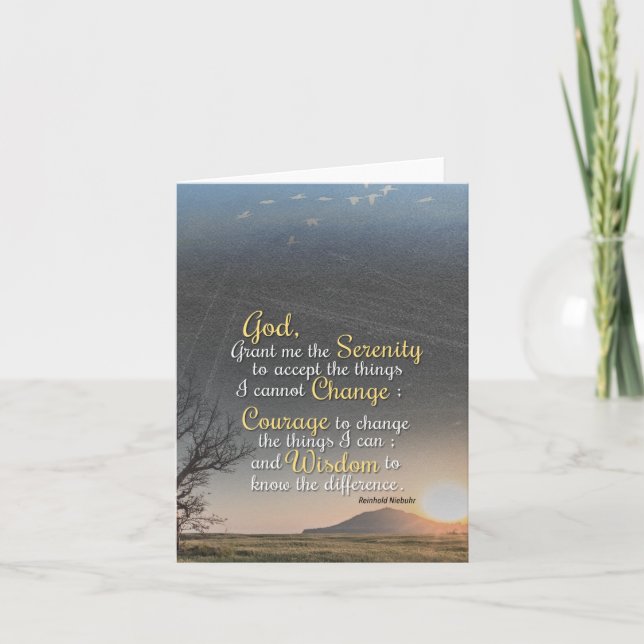 Serenitet, mod och visdom anteckningskort (Framsida)