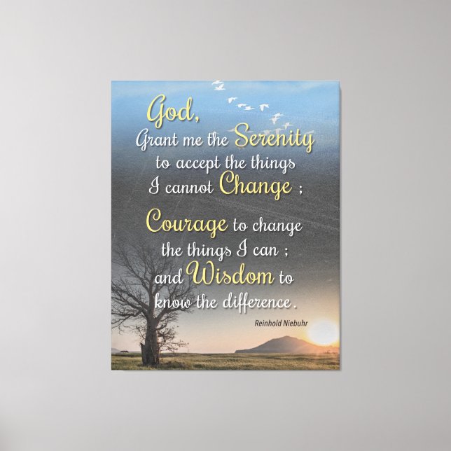 Serenitet, mod och visdom canvastryck (Framsida)