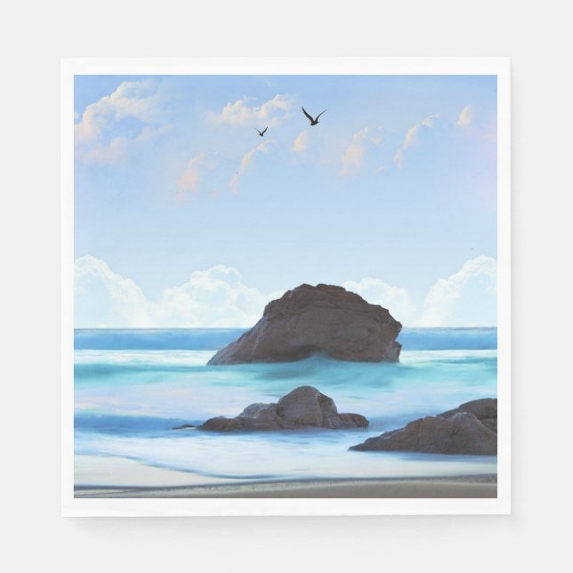 Serenitet, moln, tyst skönhet pappersservett (Framsidan)