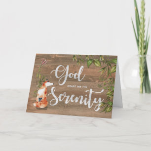 Serenity 12 Step Recovery with Fox on Wood Kort