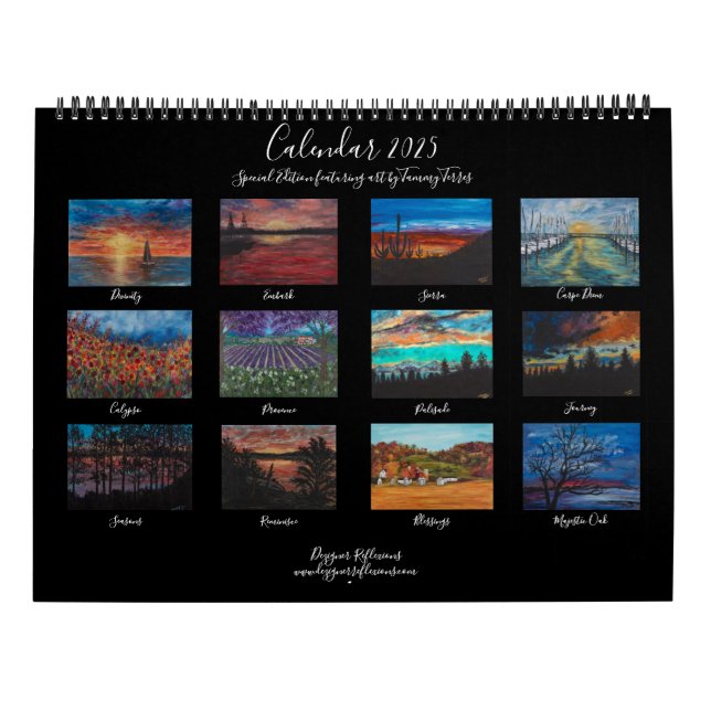 Serenity 2025 Calendar by Artist Tammy Terres Kalender (Baksida)