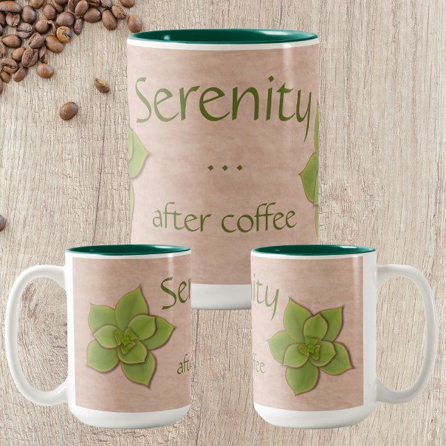Serenity After Coffee Echeveria Succulent Två-Tonad Mugg (Serenity ... after coffee)