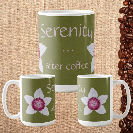 Serenity After Coffee White & Rosa Clematis Grönt Kaffemugg